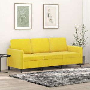 Sofá de 3 plazas terciopelo amarillo 180 cm D