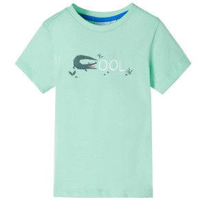 Camiseta infantil de manga corta verde claro 116 D