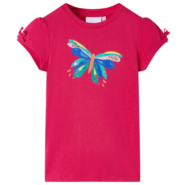 Camiseta infantil rosa chillón 140 D