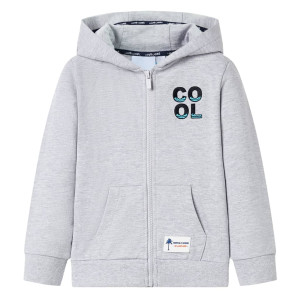 Sudadera para niños con capucha y cremallera gris 104 D