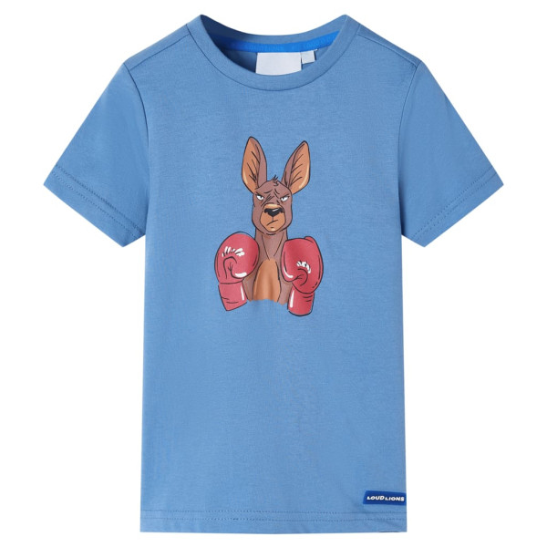 Camiseta infantil de manga corta azul medio 140 D