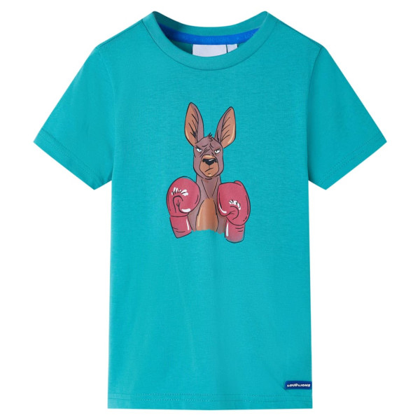 Camiseta infantil de manga corta color verde menta oscuro 140 D