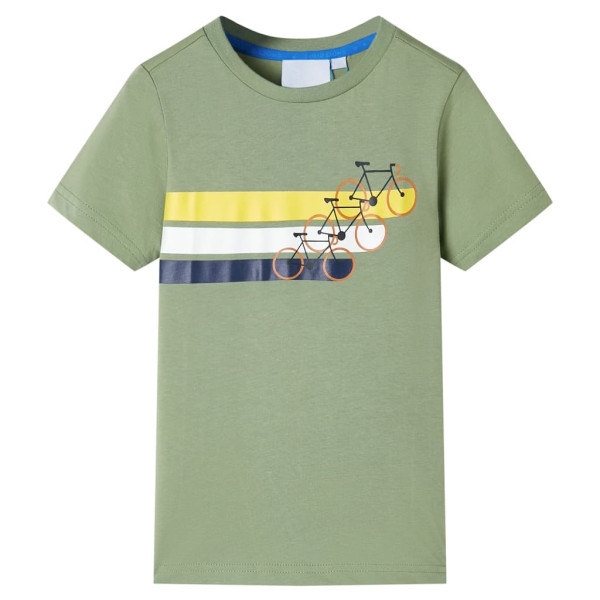 Camiseta infantil de manga corta caqui claro 104 D