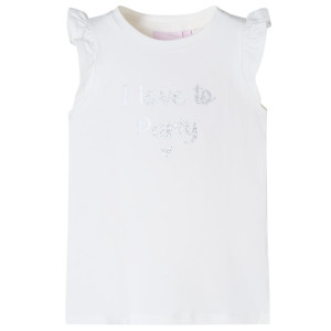 Camiseta infantil con mangas de volantes blanco 104 D