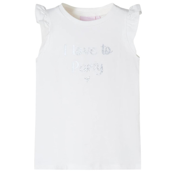 Camiseta infantil con mangas de volantes blanco 140 D