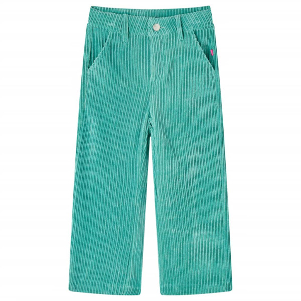 Pantalón para niños de pana verde menta 116 D