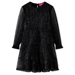 Vestido para niños de manga larga negro 104 D