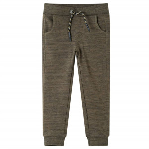 Calça de moletom infantil cáqui escuro mélange 116 D