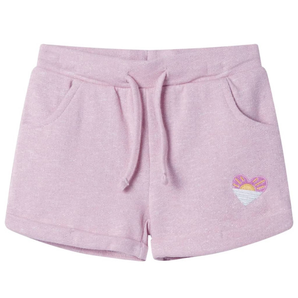 Shorts infantil com cordão mescla cor lilás 92 D