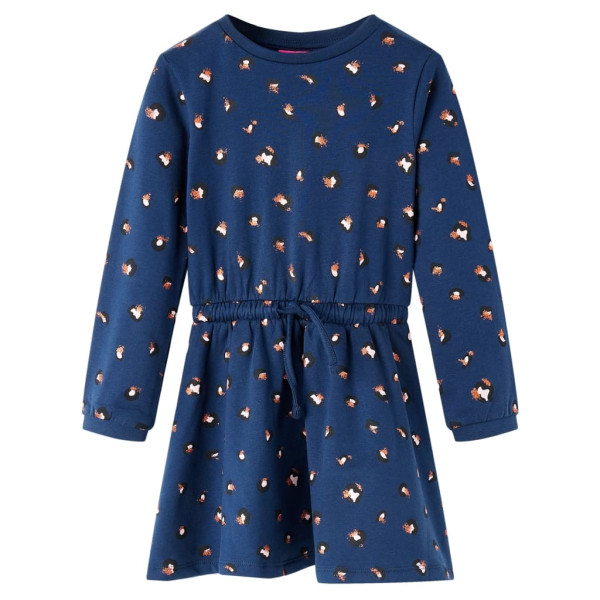 Vestido para niños de manga larga azul marino 140 D