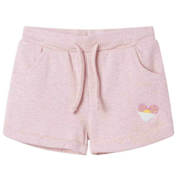 Pantalones cortos infantiles con cordón rosa claro mixto 116 D