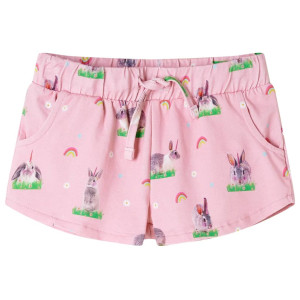 Shorts infantil rosa claro com cordão 140 D