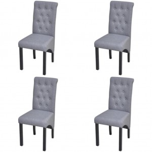Cadeiras de jantar 4 unidades tecido cinza claro D