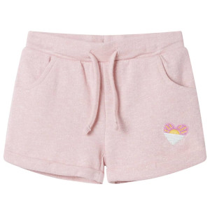 Shorts infantil com cordão rosa claro misto 140 D