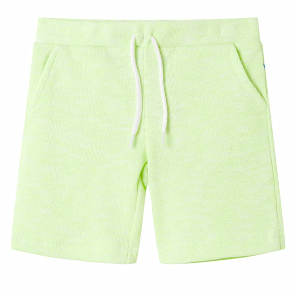 Pantalón corto de niños con cordón amarillo neón 128 D