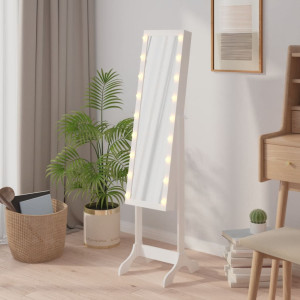 Espelho de pé com LED branco 34x37x146 cm D