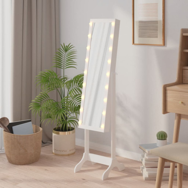 Espejo de pie con LED blanco 34x37x146 cm D