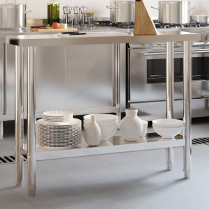 Mesa de trabajo de cocina acero inoxidable 110x30x85 cm D