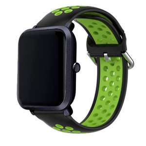 Correa Universal 20mm Amazfit Bip / GTS / Bip Lite / Huawei / Samsung / COOL Goma Negro-Verde H
