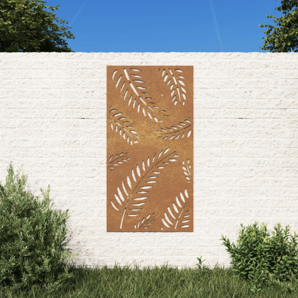 Adorno de pared de jardín acero corten diseño de hoja 105x55 cm D