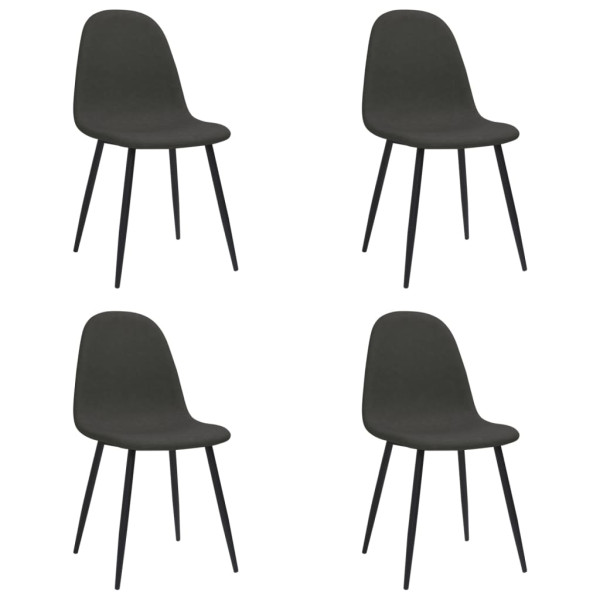 Quatro cadeiras de jantar de couro sintético preto D