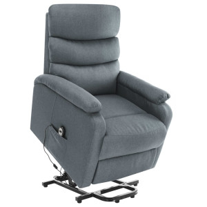 Assento de massagem elevável de tecido cinza claro D