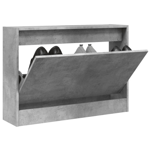 Mobiliário calçado madeira de engenharia cinza concreto 80x21x57 cm D