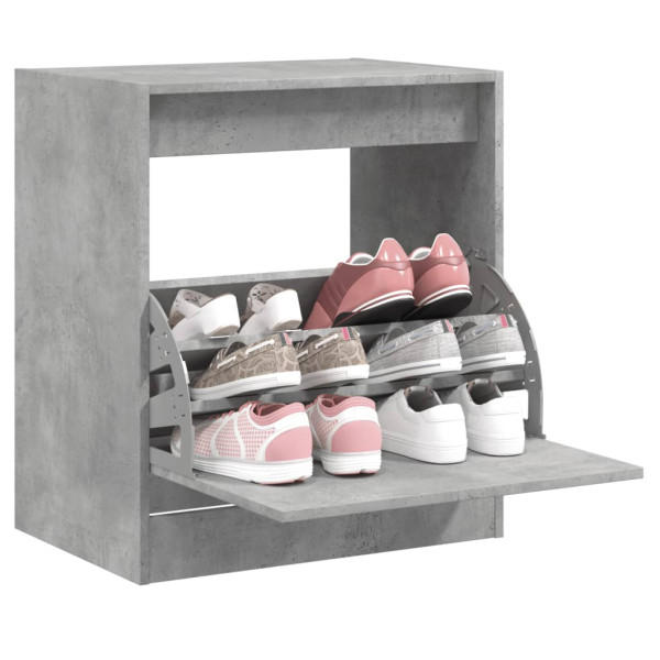 Mueble zapatero madera contrachapada gris hormigón 70x36x60 cm D