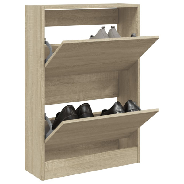 Zapatero de madera de ingeniería roble Sonoma 60x21x87.5 cm D