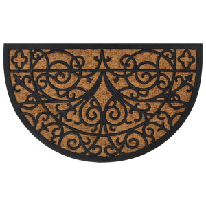 Felpudo semicircular de goma y fibra de coco 45x75 cm D