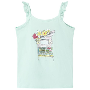 Camiseta de tirantes infantil verde menta claro 128 D