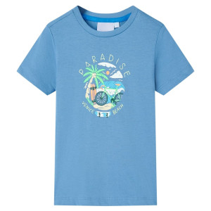 T-shirt infantil azul médio 128 D