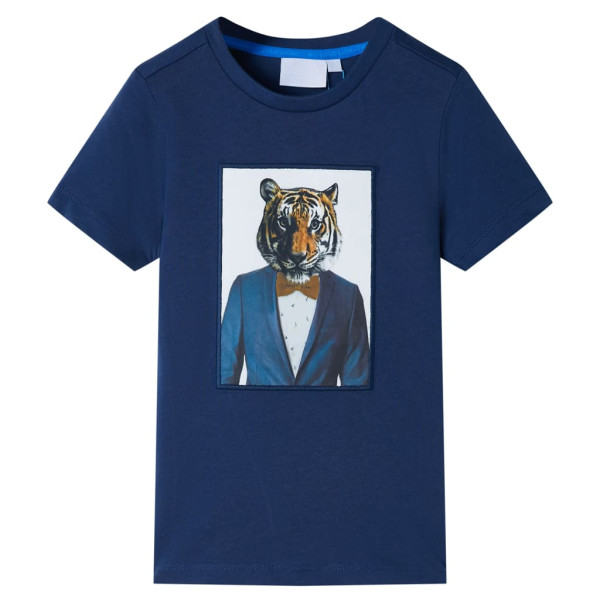 Camiseta infantil de manga corta azul oscuro 116 D