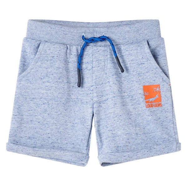 Pantalones cortos de niños con cordón azul mélange 128 D