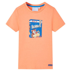 Camiseta de manga corta de niños naranja neón 128 D