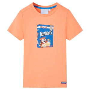 Camiseta de manga corta de niños naranja neón 116 D