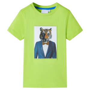 Camiseta de manga corta de niños color lima 104 D