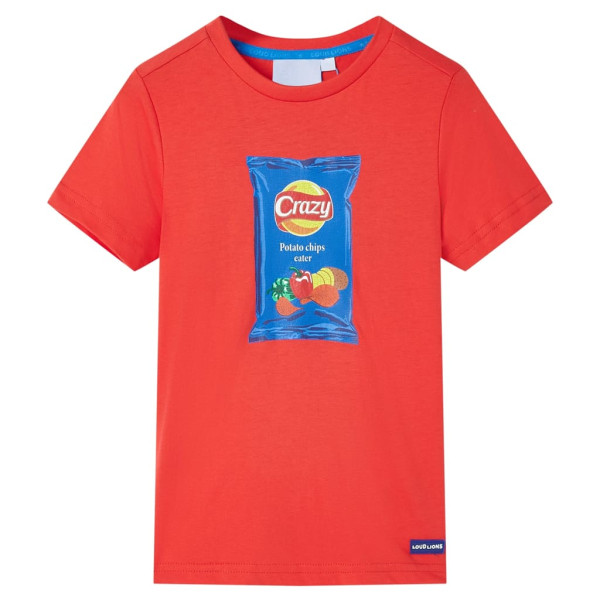 Camiseta de manga corta de niños rojo 128 D