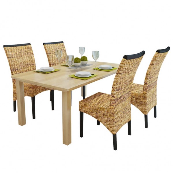 Cadeiras de jantar 4 unidades madeira maciça de manga e abacaxi D