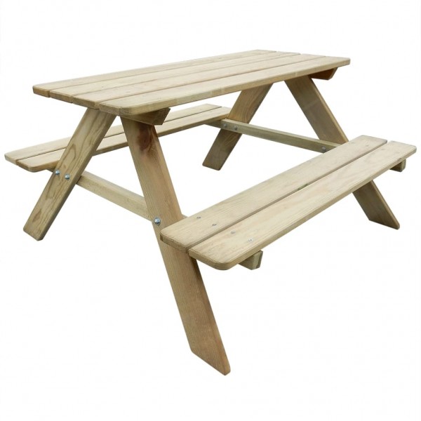 Mesa de picnic para niños madera de pino 89x89.6x50.8 cm D