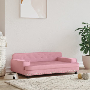 Cama para perros de terciopelo rosa 90x53x30 cm D