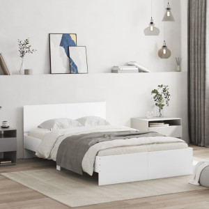 Estructura de cama con cabecero blanca 120x200 cm D