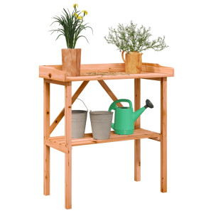 Mesa para plantas com estante madeira abeto marrom 78x38x82.5 cm D