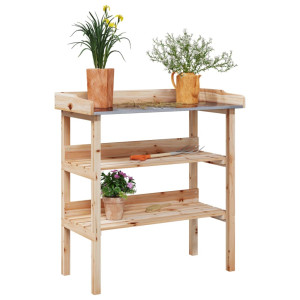 Mesa para plantas con estantes madera maciza abeto 78x38x82.5cm D