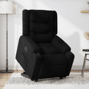 Sillón eléctrico reclinable elevable de tela negro D