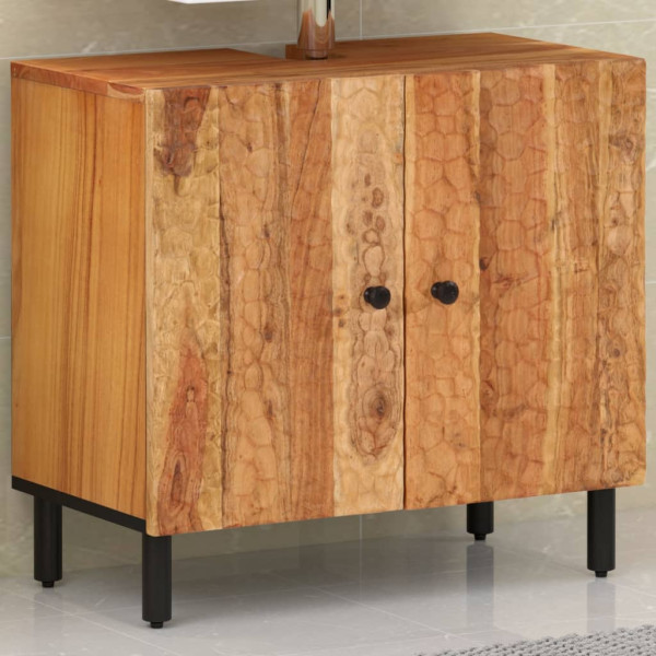 Armario de lavabo para baño madera maciza de acacia 62x33x58 cm D