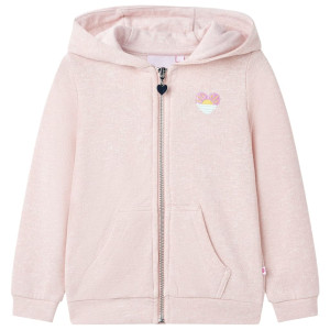 Sudadera de niños con capucha y cremallera rosa claro mezcla 140 D