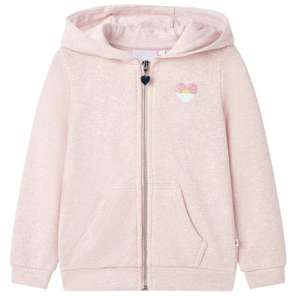 Sudadera de niños con capucha y cremallera rosa claro mezcla 116 D