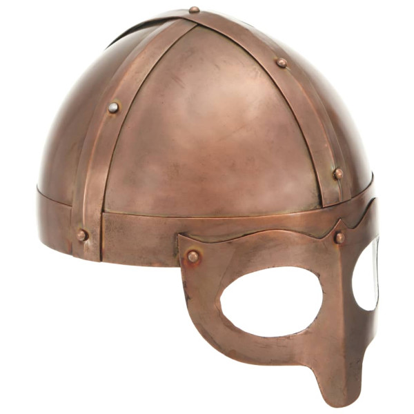 Réplica de casco vikingo antiguo LARP acero cobre D