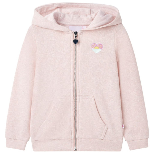 Sudadera de niños con capucha y cremallera rosa claro mezcla 92 D